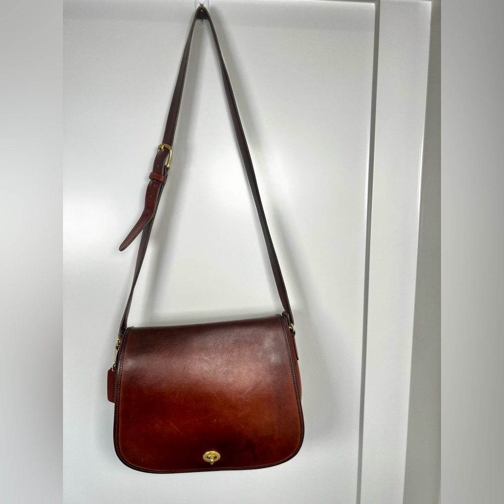 VINTAGE COACH Ranch Bag #9852 Mahogany Leather Made in USA Pre-1994 - Picture 3 of 16